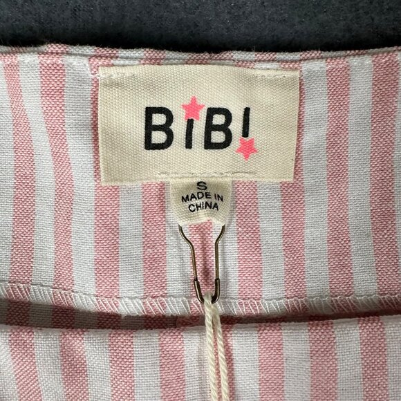 BiBi Womens Small Sweetheart Style Color Block Tiered Dress Ruffles Striped NWT - Picture 6 of 8